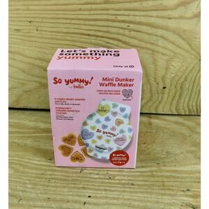 So Yummy By Bella Mini Dunker Hearts Shaped Nonstick Waffle Maker New